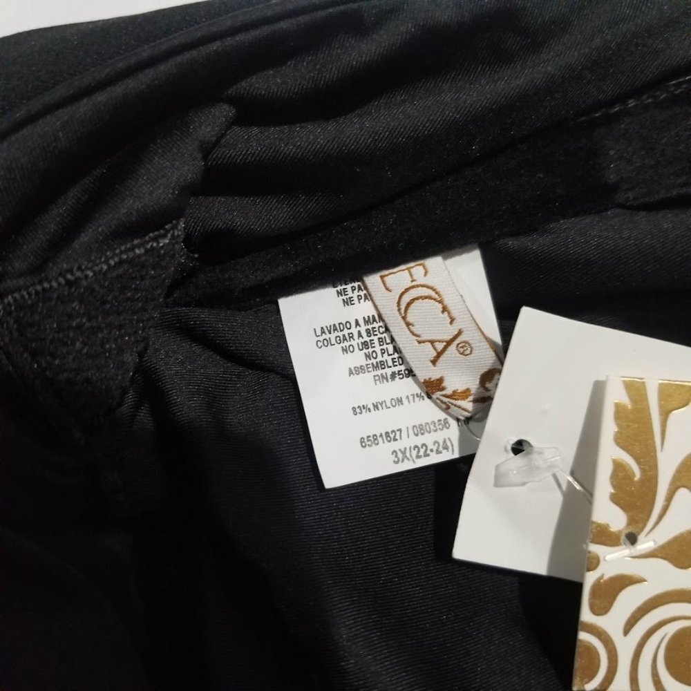 Becca Etc Plus Size Cross-Back Swimsuit - Black 3X - Picture 10 of 10